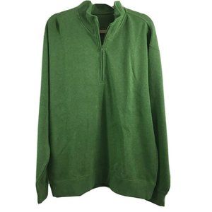 Orvis Men's green Half Zip Pullover Cotton Sweater